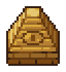 The marked skull for the Fortress Crawlspace; a golden pyramid with an eye in the middle.