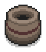 Basement's marked skull; a white pot with a brown stripe through the middle.