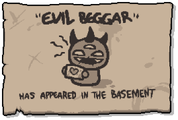 Evil Beggar's achievement unlock card.