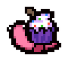 The cupcake worm that can appear from one of Wormhole Rock's portals.